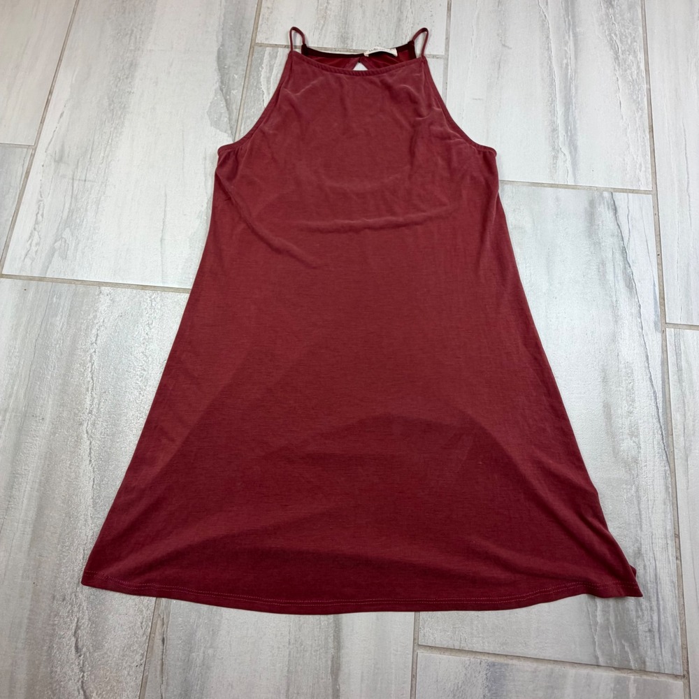 Millibon USA Burgundy Halter Mini Dress Open Back D6875 Womens Medium